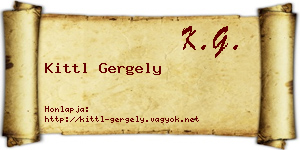 Kittl Gergely névjegykártya